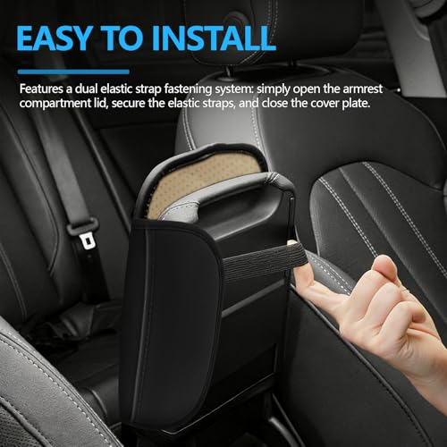 Bling Leather Car Center Console Cover, 12.2"×7.48" Crystal Rhinestone Automotive Arm Rest Cover with Side Pockets, Universal Vehicle Armrest Protector, Interior Car Accessories (Royal Blue) - color: Royal Blue