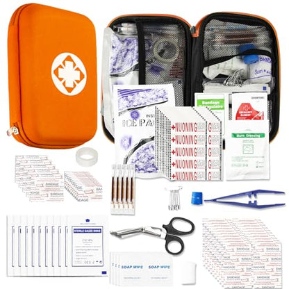 First Aid Kit Emergency Kit Camping Essentials Car-Home Orange First-Aid Bag - 277 Piece Emergency Supplies Hiking First Aid Kit for Backpack Survival Kits for Disaster Preparedness YIDERBO - style: Orange-273Pcs