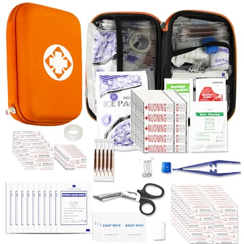 First Aid Kit Emergency Kit Camping Essentials Car-Home Orange First-Aid Bag - 277 Piece Emergency Supplies Hiking First Aid Kit for Backpack Survival Kits for Disaster Preparedness YIDERBO - style: Orange-273Pcs