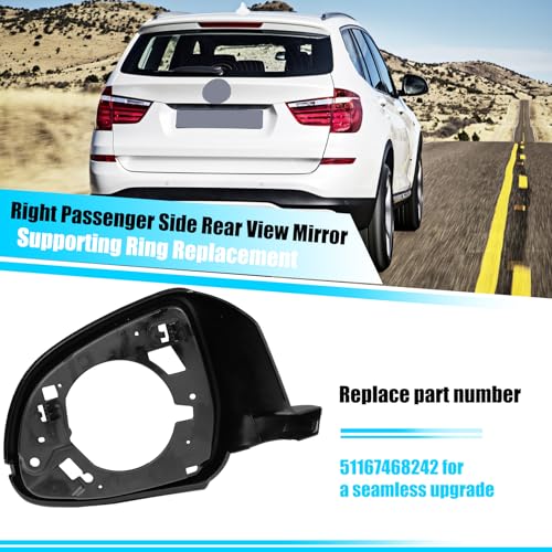 Jaronx Compatible with BMW Side Mirror Housing Frame X3 G01 2018-2024/X4 G02 2019-2023/X5 G05 2019-2024/X6 G06 2020-2024/X7 G07 2019-2024, Right Side Mirror Cover Supporting Ring for BMW 51167468242 - size: Right Mirror Frame