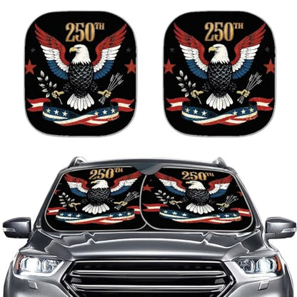AFPANQZ 250th Eagle Print Car Visor Sun Protection Foldable Windshield Front Window Cover, Sun Shades Universal Fit for Car Auto Sedan Truck SUVs Travel Outdoor - color: 250th Eagle Print