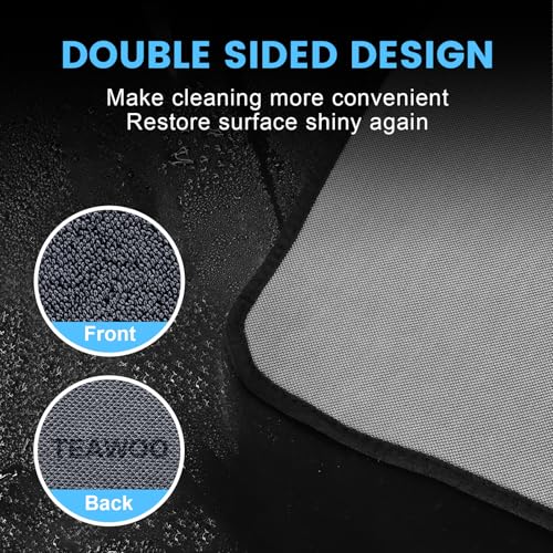 TEAWOO Shiny Wipes Shower Cleaning Cloth, Ultra Absorbent Car Drying Towel, 4 Pack 16 x 24 inch Microfiber Cleaning Cloth for Car, Bath & Househood - size: 4PCS 15.7*23.6 inch
