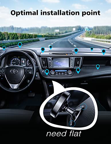 [2 Pack Magnetic Phone Holder car,[360°Rotation] car Mount Magnet,[4 N52 Magnets] Super Magnetic Force is Suitable for Most iPhone and samsumg Smartphones ，Black Phone Holder (Black) - color: dark