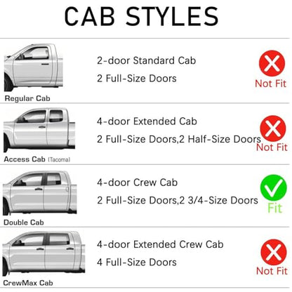 4PCS in-Channel Window Visors Vent Deflectors Compatible with 2016-2023 Toyota Tacoma Double Cab,Smoke Tint Rain Guards for Tacoma 16-23, Extra Durable Vent Guard Shades Car Accessories - size: 2016-2023 Tacoma Crew/Double Cab