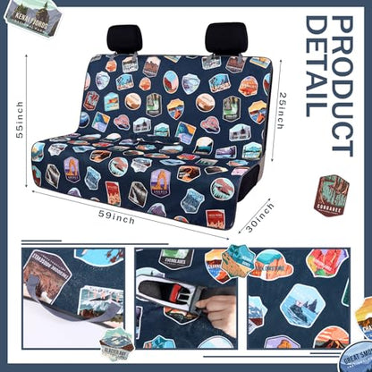 Tallew Back Seat Towel Cover for Car Athletic Running Towel Microfiber Bench Seat Cover for Pets Post Workout Sweat Washable Non Slip Automotive Backseat Protector for Outdoor Sport Camping Mat
