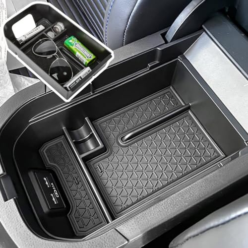 EDBETOS Center Console Organizer Tray Compatible with Toyota RAV4 2019 2020 2021 2022 2023 2024 2025 and 2021-2025 RAV4 Prime Accessories Armrest Secondary Storage Box (Black Trim)