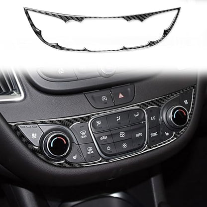 Black Carbon Fiber Compatible with Chevy/Chevrolet Malibu 2016-2025 2017 2018 2019 2020 2021 2022 2023 2024 Accessories Car Dash Climate Panel Cover Interior Trim Sticker Decal -A - color: Central Control Frame -a