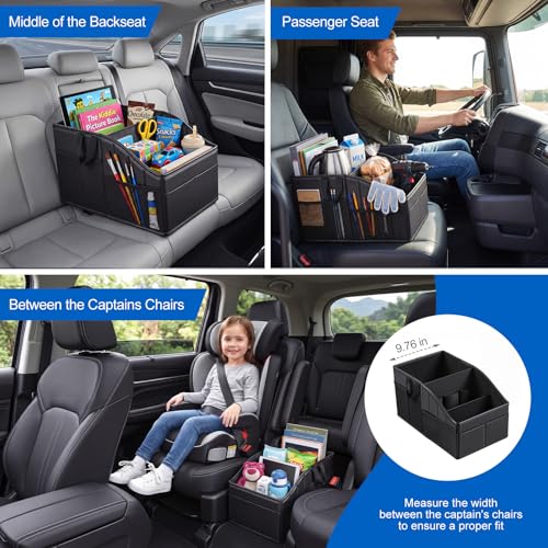 WHHMK Car Storage, Sturdy Leather Car Backseat Organizers, Support Up to 33 LB of Weight Automotive Front Seat Organizer, Floor Organizer and Storage Used for SUV Truck Toy Snack Water Bottle Holder