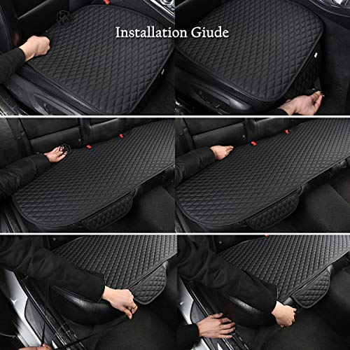 West Llama Pu Leather Car Seat Bottom Covers Protectors Include 1 Pair Front Driver Seat Pad Mat and 1 Rear Bench Cover Universal Fit 90% Vehicles,Pink - color: A-Pink, size: Universal Fit - Full Set