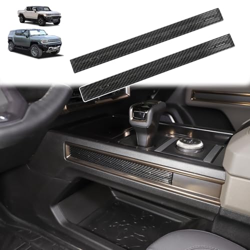 for Hummer EV Accessories Gear Shift Console Trim Frame ABS Center Console Panel Side Cover Frame for 2022-2024 2025+ Hummer EV SUV Pickup Gear Control Panel Side Strip Interior (Carbon Fiber Style) - color: Carbon Fiber Style