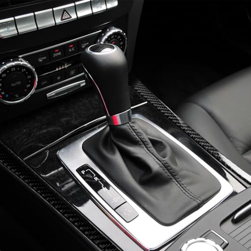 NVCNX Carbon Fiber Compatible with Mercedes-Benz C-Class W204 C250 C300 C350 C63 AMG 2008-2014 Sedan / 2012-2015 Coupe Accessories Car Gear Shift Panel Strip Cover Interior Trim Sticker Decal 2PCs - color: Gear Shift Panel Trim