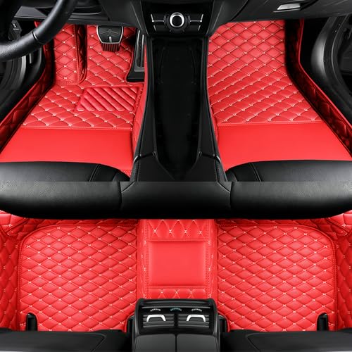 Customize All-Weather Protection Luxury Leather Floor Mats for Cars, SUVs, and Trucks According to Automotive Model (3D red Beige Floor mats) - color: 3D red beige floor mats