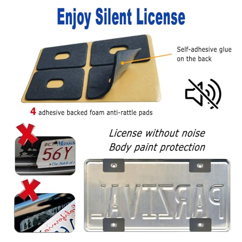 Aootf Carbon Fiber License Plate Frame- Handcrafted of 100% Real Carbon Fiber Cloth Wrap Stainless Steel Frame | Rustproof License Plate Screws with CF Screw Caps | Gloss Black 2 Holes | 1 Pack - style: 1 Pack-Wide Edge 2 Hole