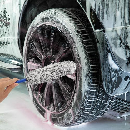 5 Pack Car Wheel Cleaner Brush Kit, Microfiber Cleaning Brush for Tire & Rim, Bendable & Durable, Detailing Brush Set for Cars, Trucks, Suvs & Motorcycles