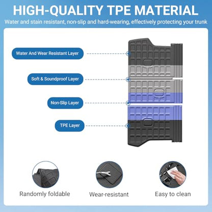 Xipoo Cargo Liner Compatible with 2022-2026 Tucson Backrest Mat TPE Material Trunk Mat (NO Hybrid) Cargo Liner Replacement for 2022 2023 2024 2025 2026 Tucson Accessories (Backrest Mat) - color: Backrest Mat