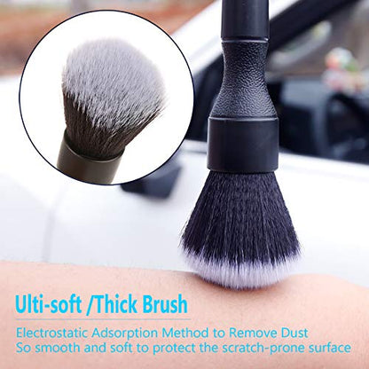 AntBooBoo 3 Pack Ultra-Soft Detailing Brush Set, Comfortable Grip and Scratch-Free Cleaning for Exterior, Interior Panels, Emblems, Badges, Gauge Cluster, Infotainment Screen - size: Ultra-Soft