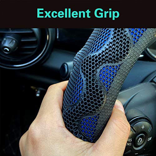 PINCTROT Steering Wheel Cover Great Grip with 3D Honeycomb Anti-Slip Design, Universal 14.5-15 Inch (Blue) - color: 4.Blue, size: Medium(Standard) Size[14 1/2''-15'']