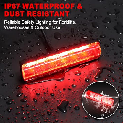 LED Forklift Safety Light Red for AGV Automated Guided Vehicle, Forklift Truck, Industrial Lift, Warehouse Safety, IP67 Waterproof, Aluminum Housing (4PCS) - size: 4PCS