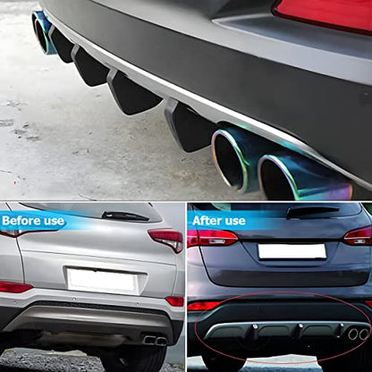 4pcs Car Lower Bumper Lip Diffuser, Anti-Crash Accessories Spoiler Fin Protector, Rear Splitter Lip Wing with Screw, Universal Auto Decoration for Car SUV Truck - style: Red Edge/Black Cover