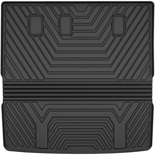 YITAMOTOR Cargo Trunk Liner Compatible with 2023-2025 Honda Pilot, Cargo Mat with Backrest Mat Behind 3rd Row Back Seat Protector, All Weather Custom Fit Black Cargo Mats - style: 2023-2025 Pilot CargoMats with Backrest Mat