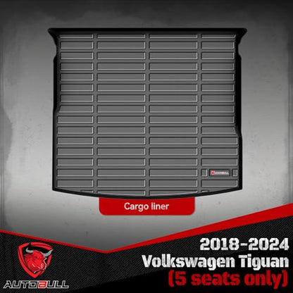 Cargo Liner Compatible with Volkswagen VW Tiguan 5 Passenger 2018-2024 Cargo Mat, All Weather Protection Trunk Liner Rear Trunk mat ，Black - style: 25)Volkswagen Tiguan 5 Passenger 2018-2024