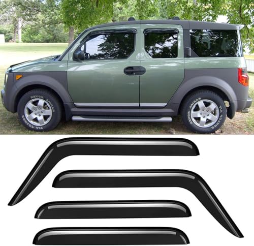 94725 Sunproof Waterproof Side Window Wind Deflector, 4pcs Protective Replacements Rain Guards Set, Window Visor fit for 2003-2011 Honda Element - size: 2003 - 2011 Honda Element