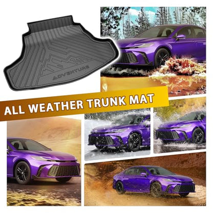 Powerty Trunk Mat for 2018-2025 Toyota Camry & 2019-2022 Toyota Avalon Accessories, All Weather TPE Cargo Liner Replacement for 18-25 Camry Hybrid/L/LE/SE/TRD/XLE/XSE &19-22 Avalon - size: Cargo Mat｜For｜18-25｜Toyota Camry