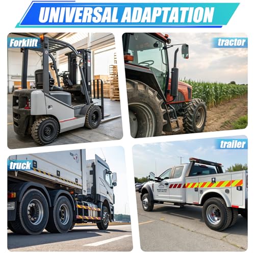 Universal Forklift Mirror - 8.2x4.8" Square HD Wide-Angle Convex Mirror - 1 Pair