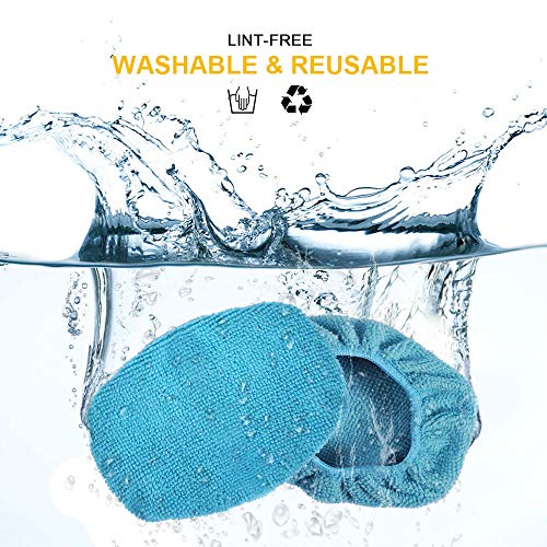 Car Care Microfiber Cloths for Windshield Cleaning Tool, Windshield Cleanner Wand Replaceable Glass Cleaning Bonnets, Interior Auto Window Cleaner Washing Pads, Fit 5”, Blue, 5 Pack - color: Microfiber(blue)