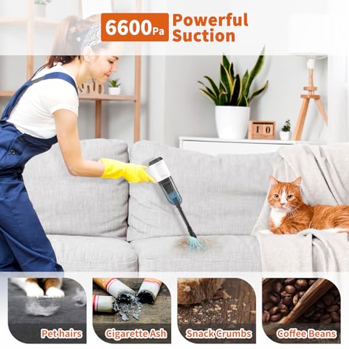 NICE BUDDY Cordless Vacuum Cleaner-Mini Air Duster, Portable Handheld Vacuum, 3 in1Dry Use for Car Keyboard,Dust Buster & Air Blower for Kitchen, 6500PA Suction,Inflate/Deflate Swim Ring