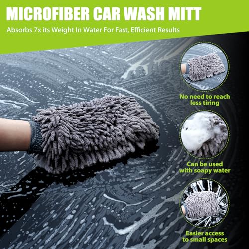 TTRCB 2 Pack 1300 GSM Car Drying Towel, Microfiber Towels for Cars - 36" x 24" & 16" x 16", Ultra-Absorbent, Streak Free, Car Wash Mitt, Car Detailing Cleaning Accessories Supplies Essentials - size: 36" x 24" & 16" x 16"