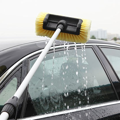 CARCAREZ 10" Car Wash Brush Head with Soft Bristle for Auto RV Truck Boat Camper Exterior Washing Cleaning, Yellow (1, 10" PRO MAX) - size: 10" PRO MAX