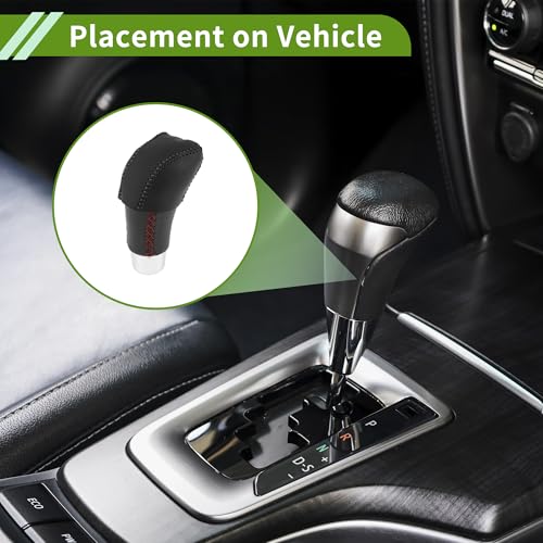 Anti-Slip Gear Shift Knob Cover Car Stick Shifting Handle Protector for Lexus RX350 2023-2024 Black Faux Leather