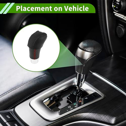Anti-Slip Gear Shift Knob Cover Car Stick Shifting Handle Protector for Lexus RX350 2023-2024 Black Faux Leather
