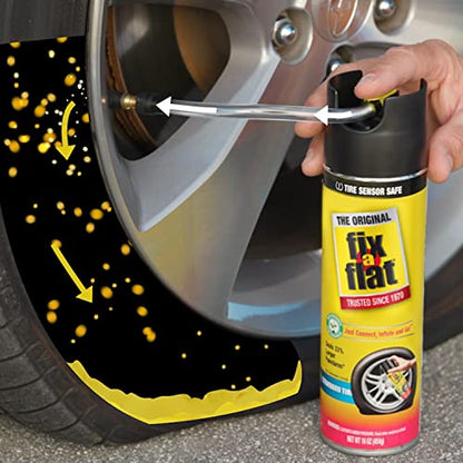 Fix-A-Flat Tire Repair, 16 oz, 2-Pack | Emergency Use | Eco-Friendly Formula | For Standard Tires | Universal Fit - size: 16oz (Pack of 2)