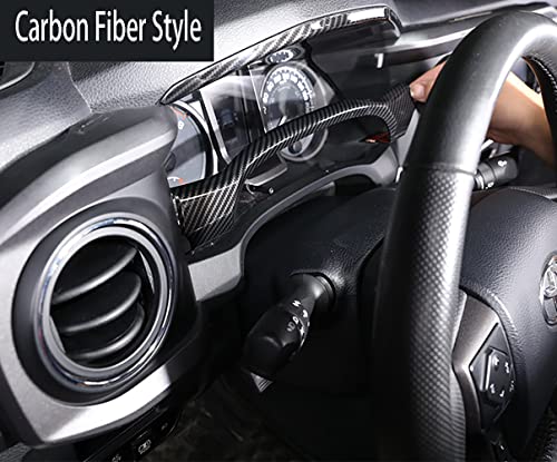 Car Accessories Fit for Toyota Tacoma 2016-2022 2023 Inner Look Central Console Dashboard Panel Cover Trim Frame (Carbon Fiber Style) ABS 2PCS - color: Carbon Fiber Style