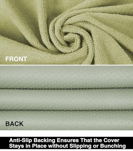VSHIELD Waterproof Towel Car Seat Cover, Sweatproof Non-Slip Seat Protector, Universal Fit for Front Bucket or Rear Bench Seat of Cars, SUVs, Vans, Trucks, Compatible with Airbags and Armrests - color: Beige