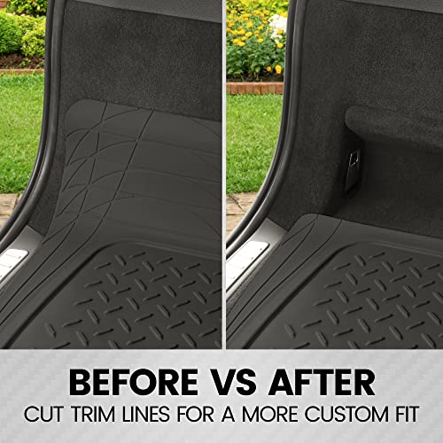 Heavy Duty Cargo Liner Floor Mat-All Weather Trunk Protection, Trimmable to Fit & Durable HD Rubber Protection for Car SUV Sedan Auto - color: Black