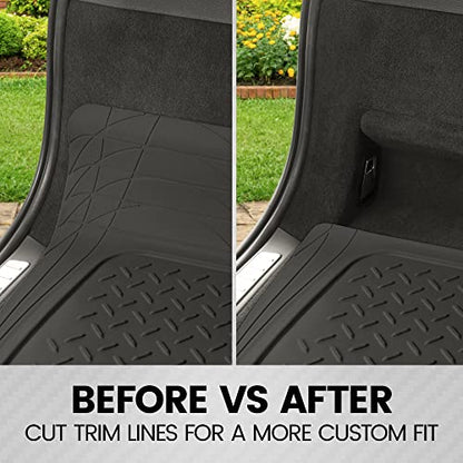 Heavy Duty Cargo Liner Floor Mat-All Weather Trunk Protection, Trimmable to Fit & Durable HD Rubber Protection for Car SUV Sedan Auto - color: Black