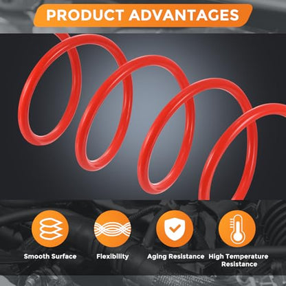 DMiotech 6Pcs Silicone Vacuum Hose Automotive,1/8" 5/32" 3/16" 1/4" 5/16" 3/8" ID High Performance Silicone Vacuum Tubing Hose Line Kit 130PSI Max Pressure,5FT Red - color: Red, size: 1/8" 5/32" 3/16" 1/4" 5/16" 3/8" ID - 5FT