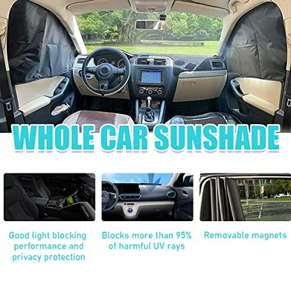 Ziciner Car Window Sun Shade（Only for Metal Frame）, 2 Pcs Auto Side Front Magnetic Windshield Curtains, Sun Heat Blocker and UV Rays Protector, Universal Window Covers for Car (Silver-Front Window) - color: Silver-Front Window
