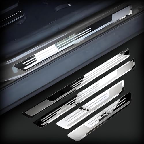 4 Pcs Stainless Steel Car Door Sill Strip for 2025 2026 Toyota Camry, Waterproof Doorctor Car Door Sill Protector Stickers, Car Door Kick Plates
