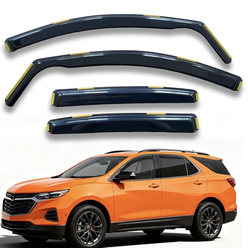 in-Channel Window Visors Vent Deflectors Compatible with Chevrolet Equinox 2018-2024 Window Rain Guards Sun Shades Dark Smoke 4pcs - size: For Chevrolet Equinox 2018-2024