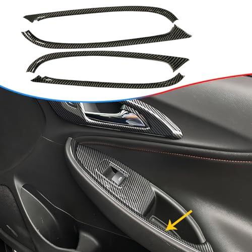 MUXEE Window Switch Panel Cover Trim for Chevrolet Malibu 2016-2024 Carbon Fiber Window Control Button Trim Sport Interior Trim Full Set - color: carbon fiber