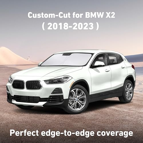 EcoNour Windshield Sunshade Compatible for BMW X2 2018-2021 2022 2023, Sun Visor for Front Windshield & Window Sun Shade Cover, UV Heat Blocker & Protector, Car Accessories - size: For BMW X2 (2018-2023)