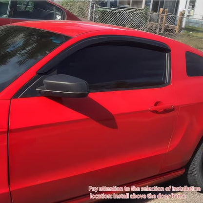 Window Visor Compatible with 2010-2014 Ford Mustang Coupe(Not Fits Convertible), Acrylic Smoke Tinted 2PCS Sun Rain Shade Guard Wind Vent Air Deflector by IKON MOTORSPORTS, 2011 2012 2013