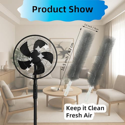 Fan Cleaning Brush, Bendable Fan Duster Fans Cleaner for Your Electric Fans Reusable Dust Cleaner Microfiber Head Dusting Brush for Air Conditioning, Home Car Vents, Curtain, Shutters 2 Pcs Grey - color: Gray