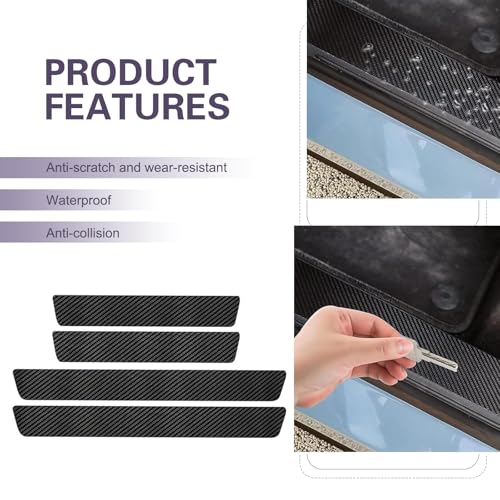 4 PCS Car Trunk Edge Protector Strips, Self-Adhesive Rubber Trunk Edge Guards, Scratch-Resistant Cut-to-Fit Tailgate Sill Protector, Universal for Most Cars, SUVs & Trucks
