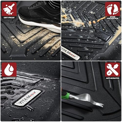 YITAMOTOR Floor Mats Fit for 2016-2020 Kia Optima & 2015-2019 Hyundai Sonata, TPE All Weather Fit Custom Floor Liners for Optima/Sonata Accessories, 1st & 2nd Row Mat Protection Car Mats Set, Black - style: 16-20 Optima & 15-19 Sonata 1st & 2nd Row