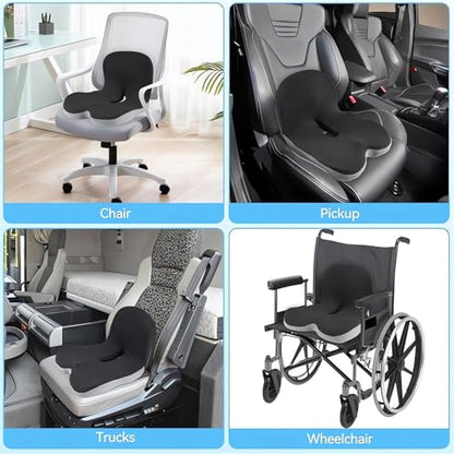 Memory Foam L-Shaped Integrated Seat Cushions for Car Truck Driver Ergonomic L Shape Lumbar Cushion Sciatica Back Pain Relief Office Chair Butt and Back Support Pillow Long Driving Booster Seat (I1) - color: I1